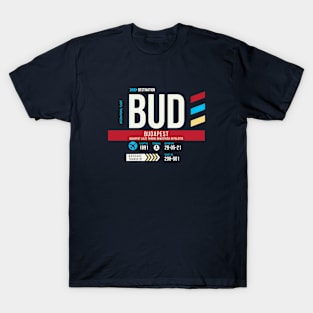 Budapest (BUD) Airport Code Baggage Tag T-Shirt